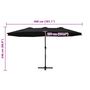 Voir la diapositive 6 : VIDAXL Parasol d'exterieur et poteau en aluminium 460x270 cm Noir