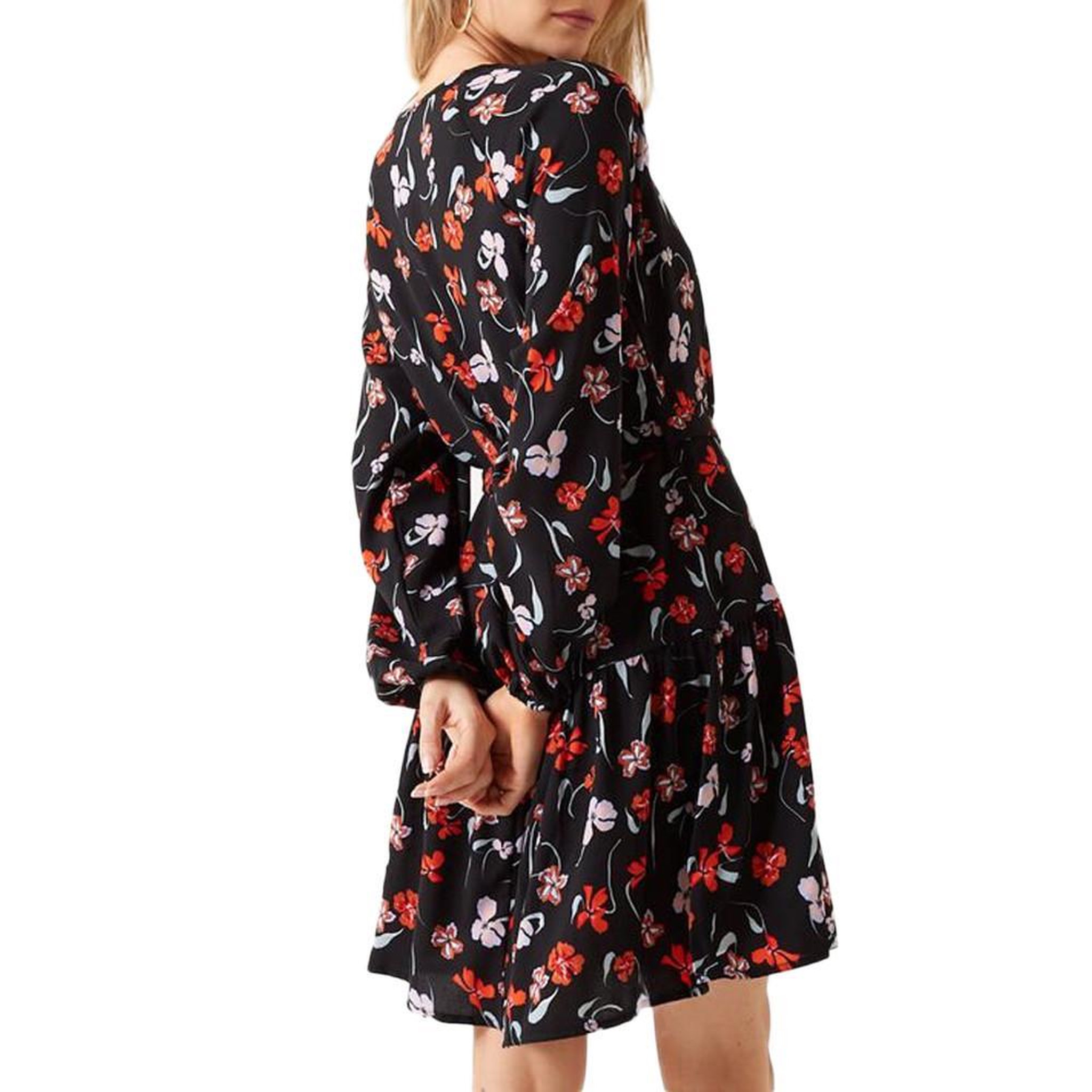 Voir la diapositive 2 : JACQUELINE DE YONG Robe Noir à fleurs Femme JDY Edith