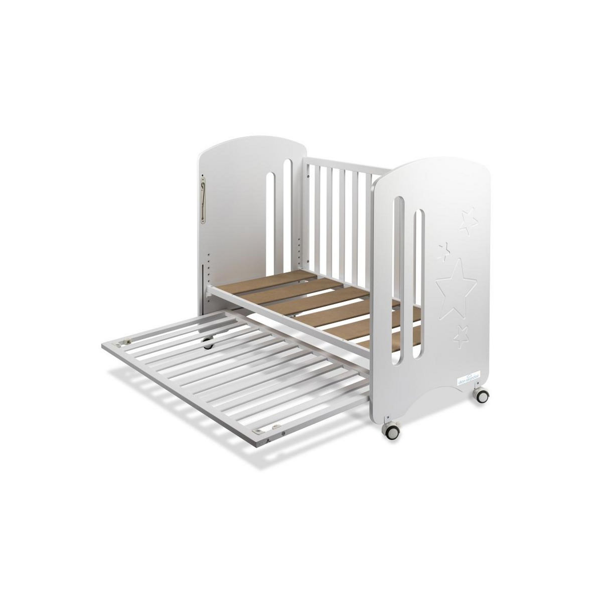INTERBABY Lit Bébé pour Matelas 60x120-New Etoile-Blanc