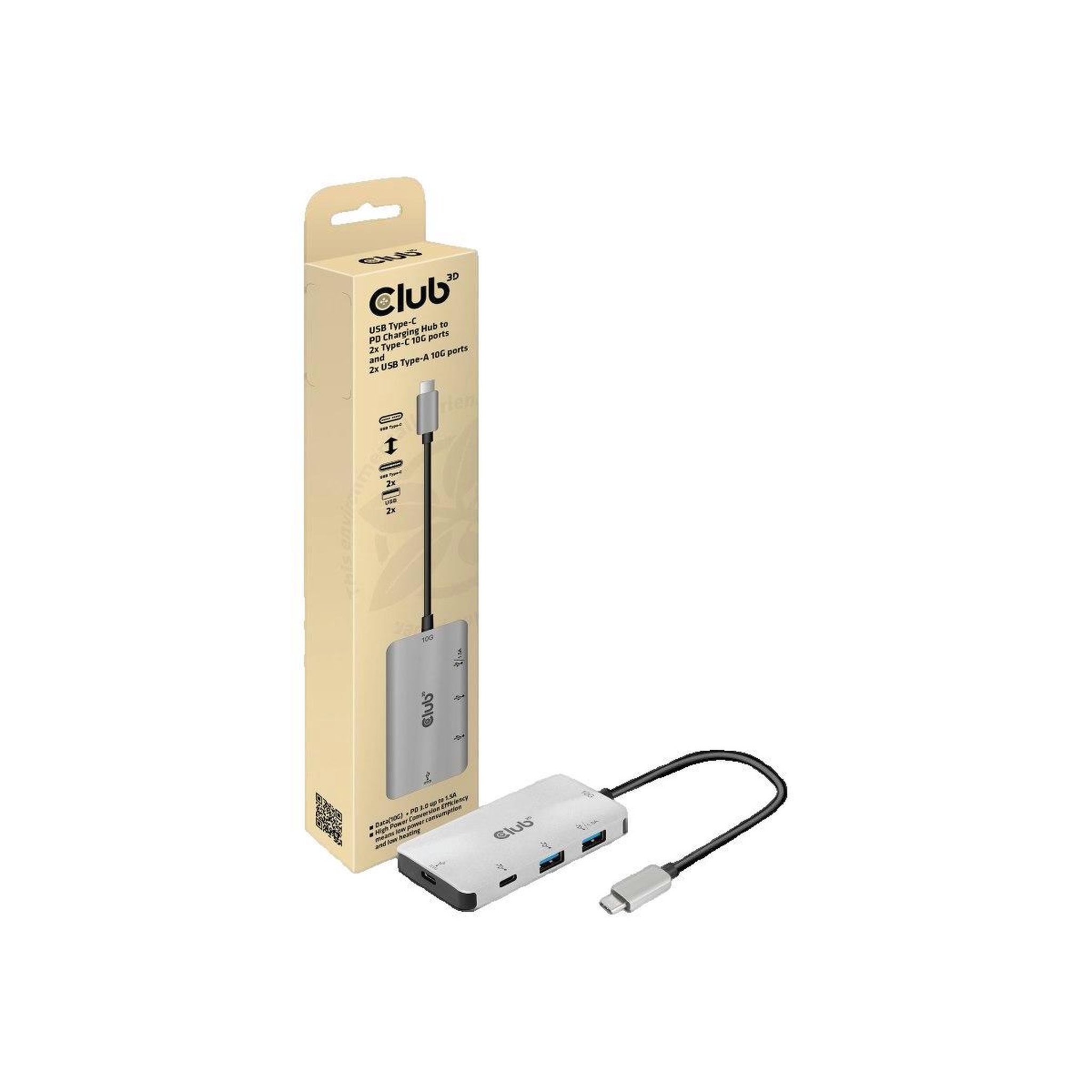 CLUB 3D Hub USB Club-3D CSV-1543 USB 3.1 Gen 2 Noir et Argent