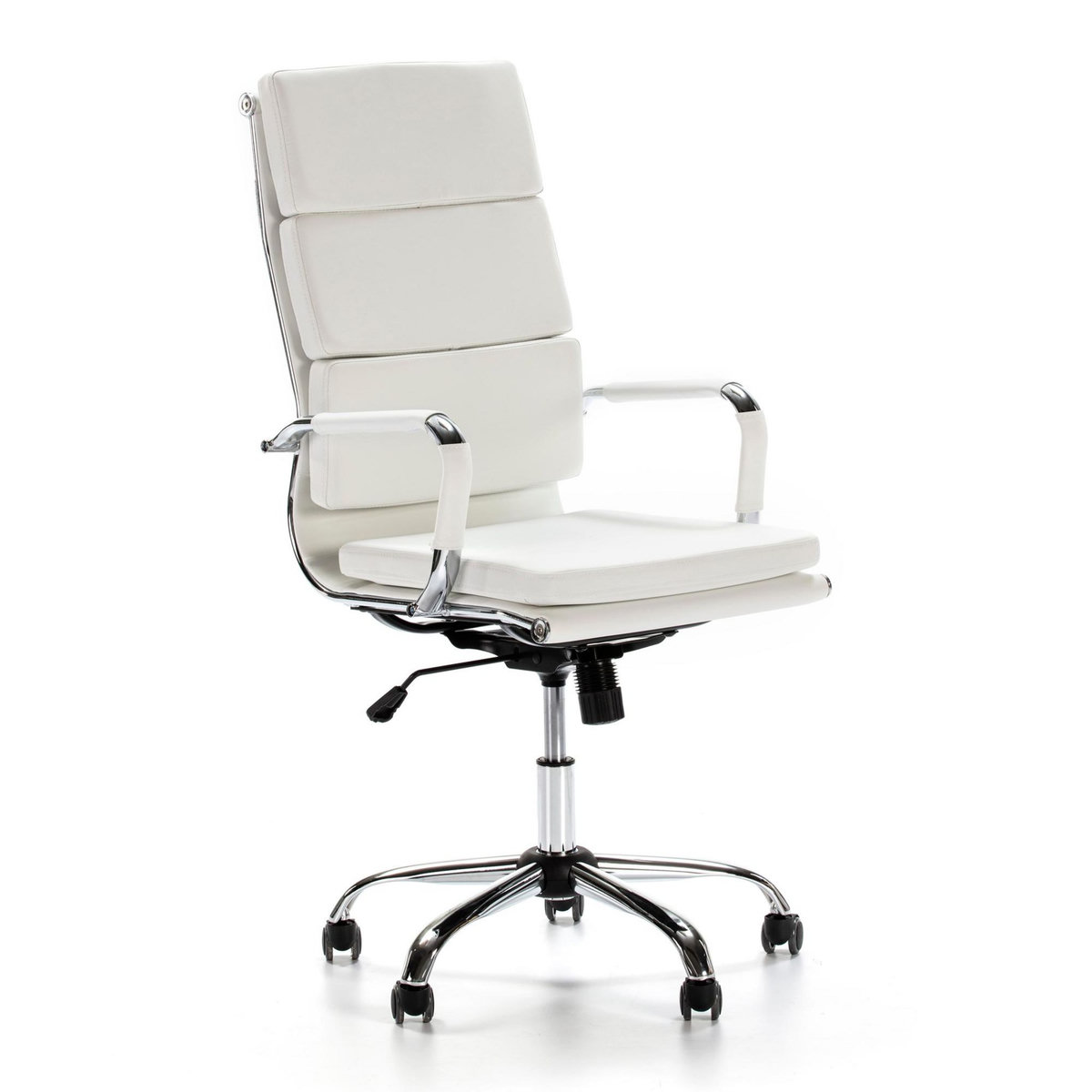 VS VENTA-STOCK Fauteuil de Bureau Morgan inclinable Blanc, Cuir synthétique