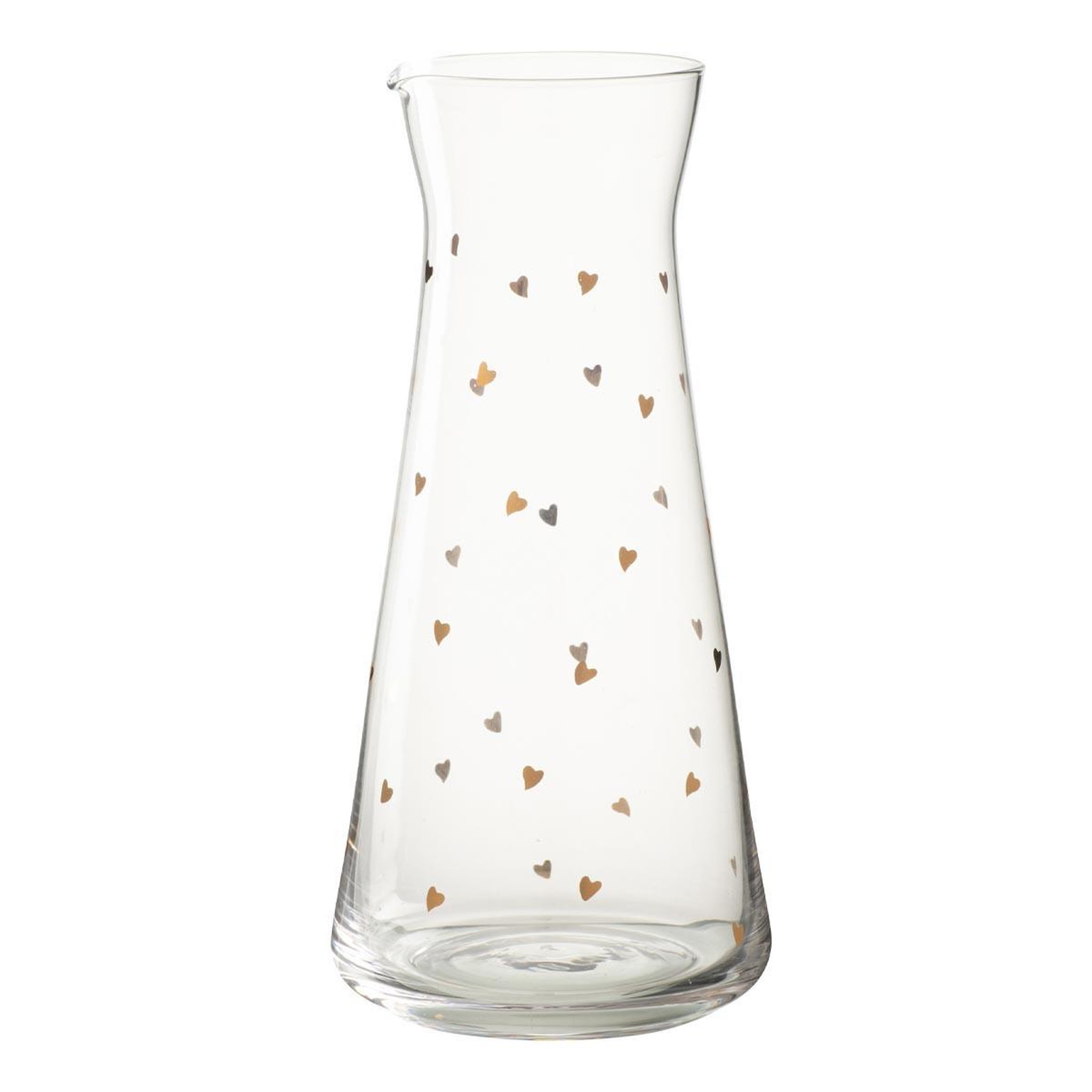 J-LINE Carafe en verre  cœur  1l transparent