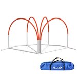 PAWHUT Kit d'agilité pour chien 4 pièces - hooper agility - arceaux entrainement, obstacle, sac de transport inclus - orange