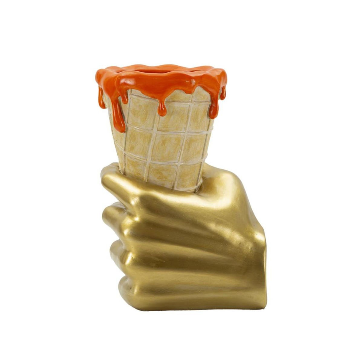 Paris Prix Vase Déco en Résine  Cône  26cm Or