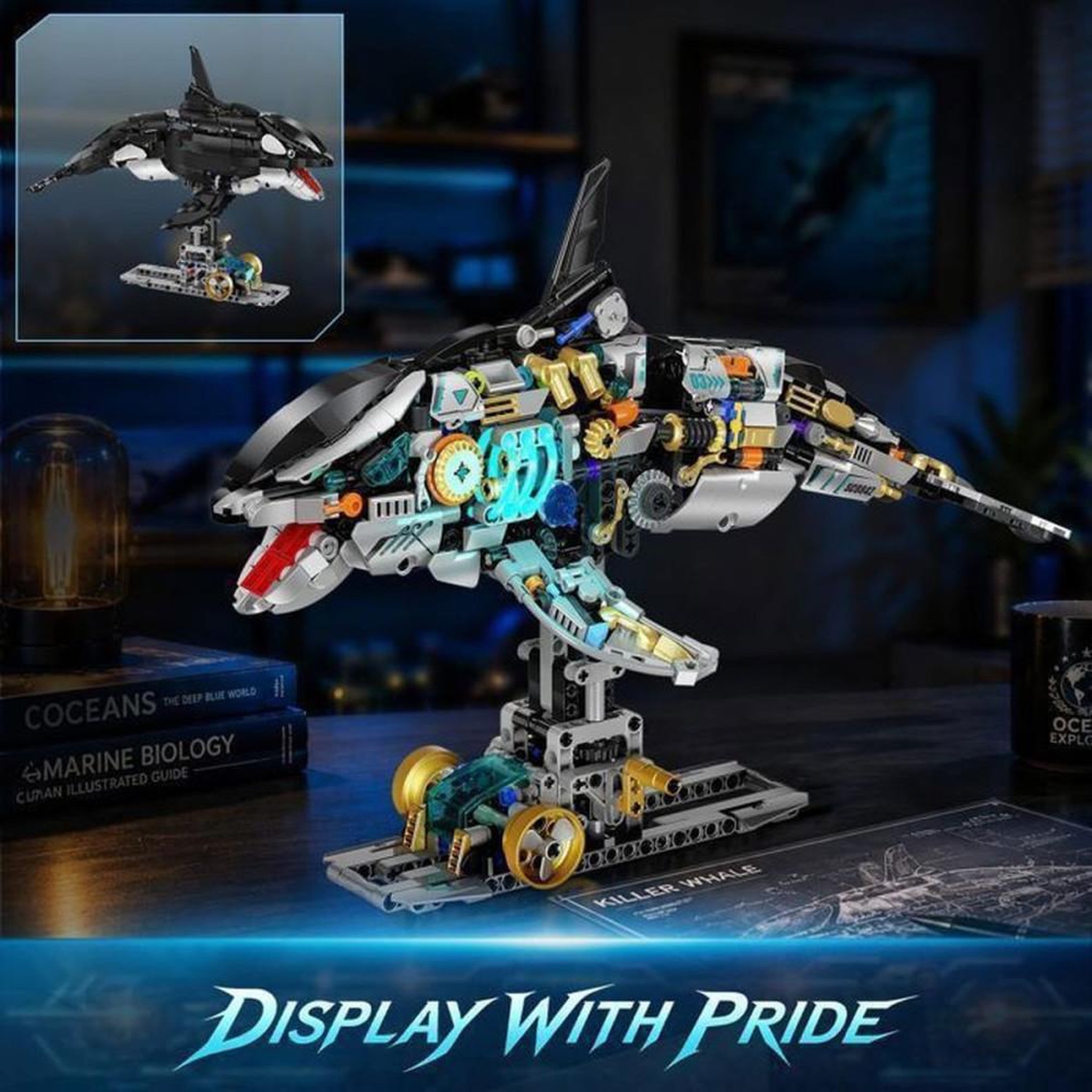 Voir la diapositive 4 : Coffret de construction mécanique Orque avec LEDs et mouvement à engrenages 1005 pièces