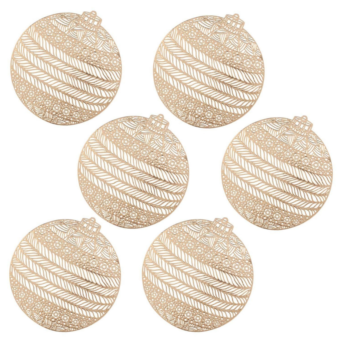 FEERIC LIGHT & CHRISTMAS Lot de 6 sets de table boule de Noël