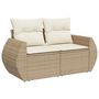 Voir la diapositive 5 : VIDAXL Salon de jardin avec coussins 7 pcs beige resine tressee