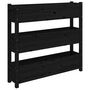 Voir la diapositive 2 : VIDAXL Jardiniere Noir 112x25x104,5 cm Bois massif de pin