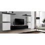 Voir la diapositive 4 : Paris Prix Meuble TV Mural Design  Switch IV  320cm Blanc & Noir
