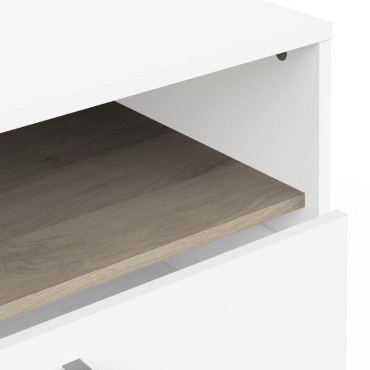 Demeyere Commode - WATSON - 6 tiroirs - Chene Kronberg / Blanc mat - 162,7 x 39,5 x 81,1 cm - DEMEYERE