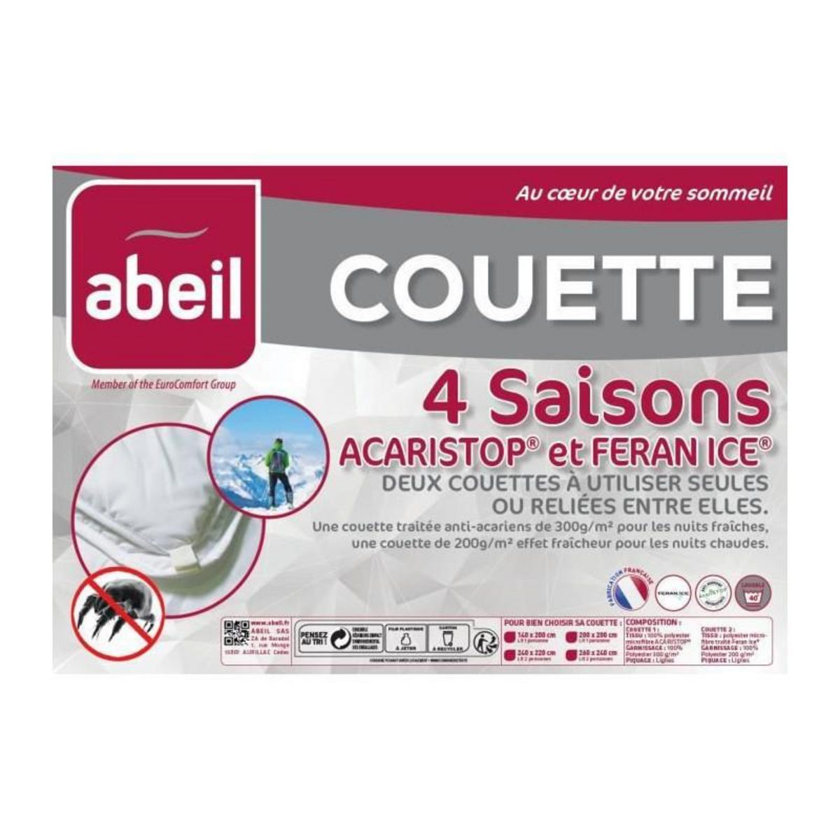 ABEIL ABEIL Couette 4 Saisons ANTI-ACARIENS 240x260cm