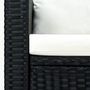 Voir la diapositive 4 : VIDAXL Salon de jardin 3 pcs avec coussins Resine tressee Noir