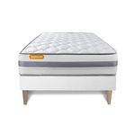 SEPTNUITS Matelas + sommier kit blanc Memo Spring Ressorts ensachés MAXI épaisseur. Coloris disponibles : Blanc