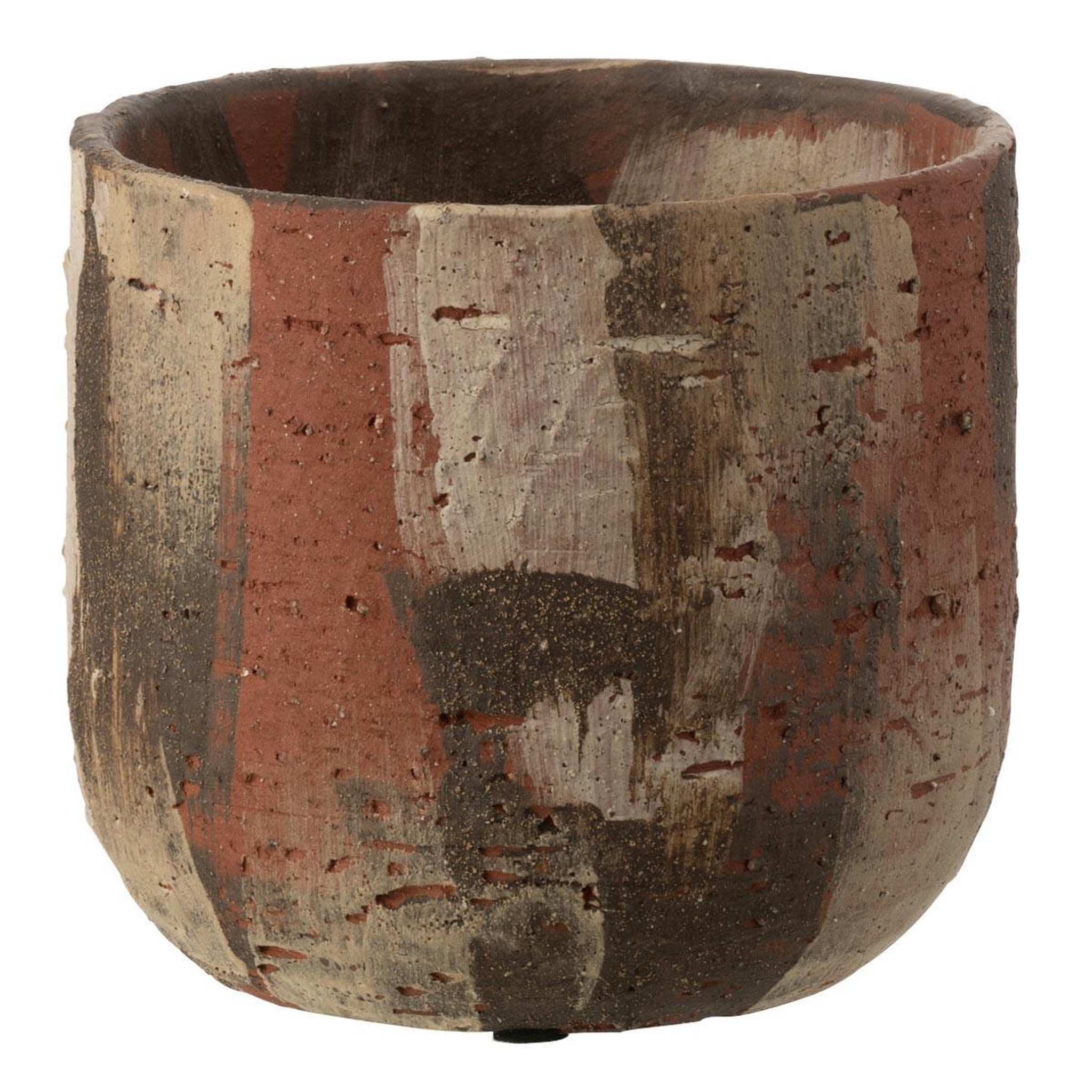 J-LINE Pot déco en terre cuite  miltos  20cm multicolore