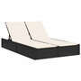 Voir la diapositive 2 : VIDAXL Chaise longue double avec coussins noir resine tressee