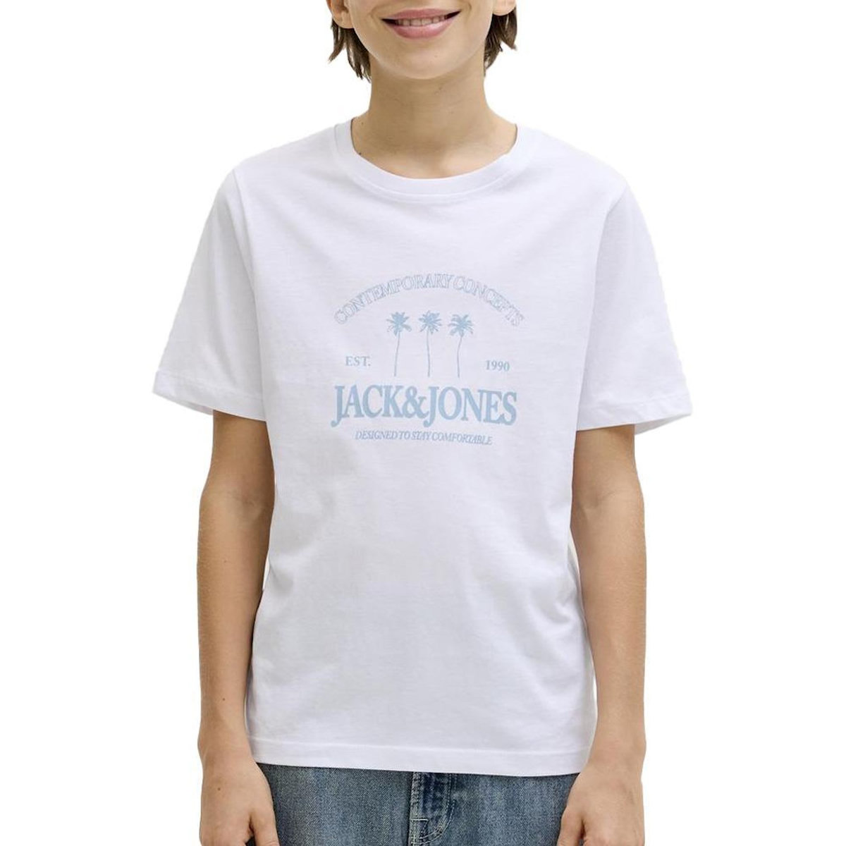Jack & Jones T-Shirt Blanc/Bleu Garçon Jack & Jones Tucket