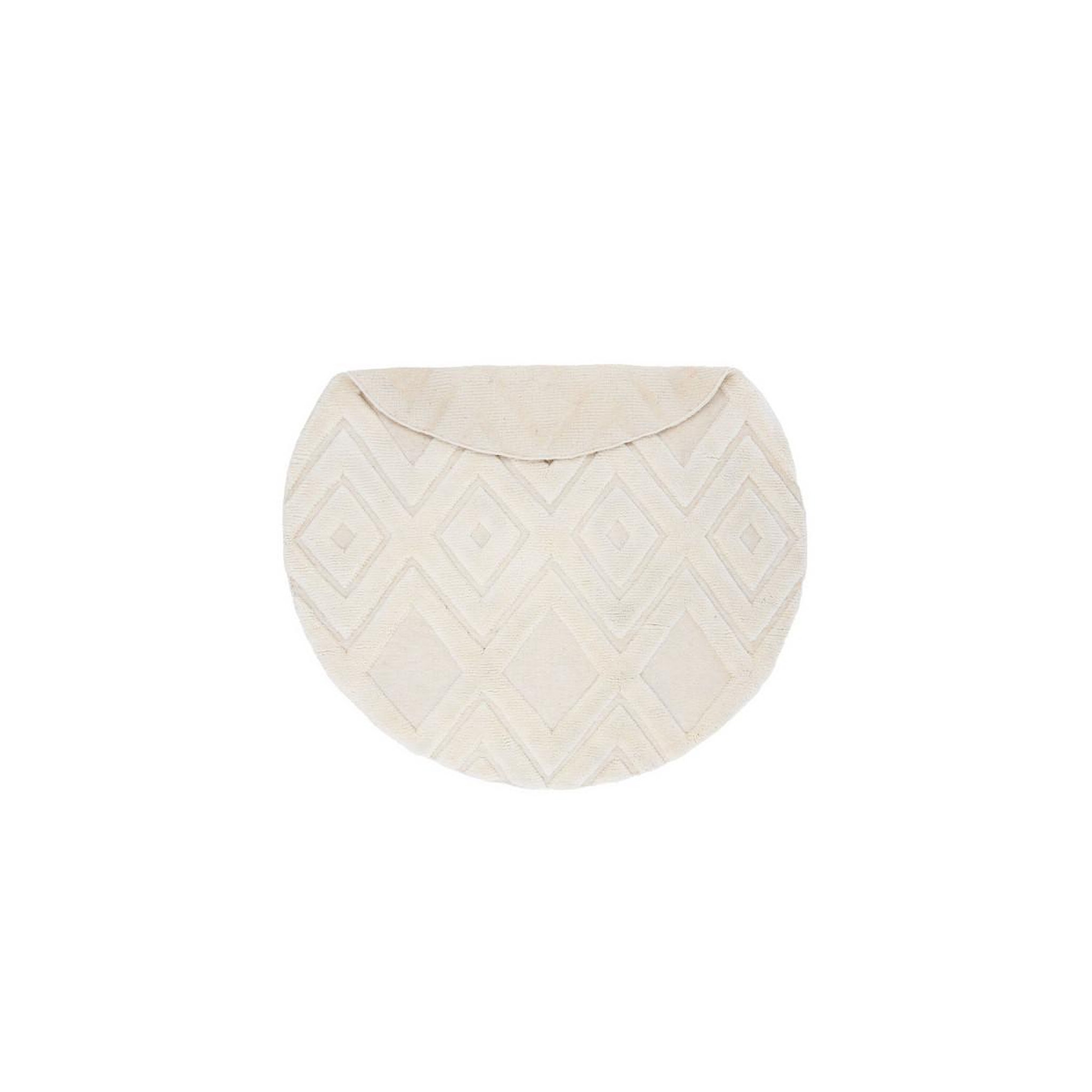 Voir la diapositive 2 : Paris Prix Tapis déco rond en laine  dahlia  200cm blanc