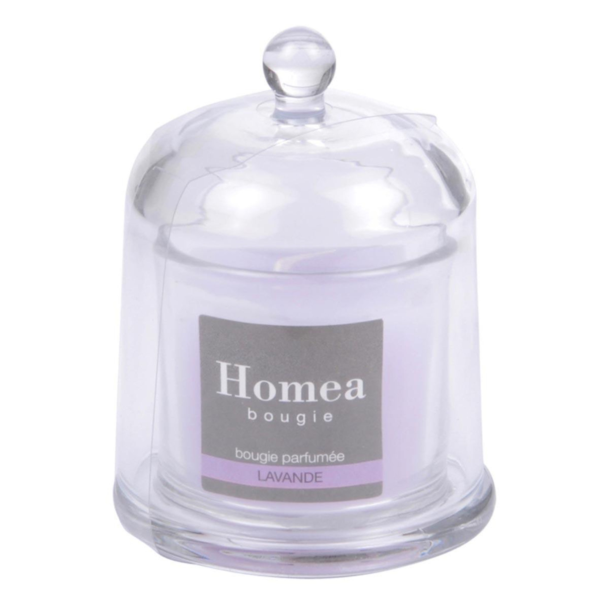 HOMEA Bougie parfumée cloche  romantique  11cm lavande