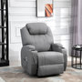 Voir la diapositive 2 : HOMCOM Fauteuil luxe de relaxation et massage inclinaison dossier repose-pied électrique revêtement synthétique gris