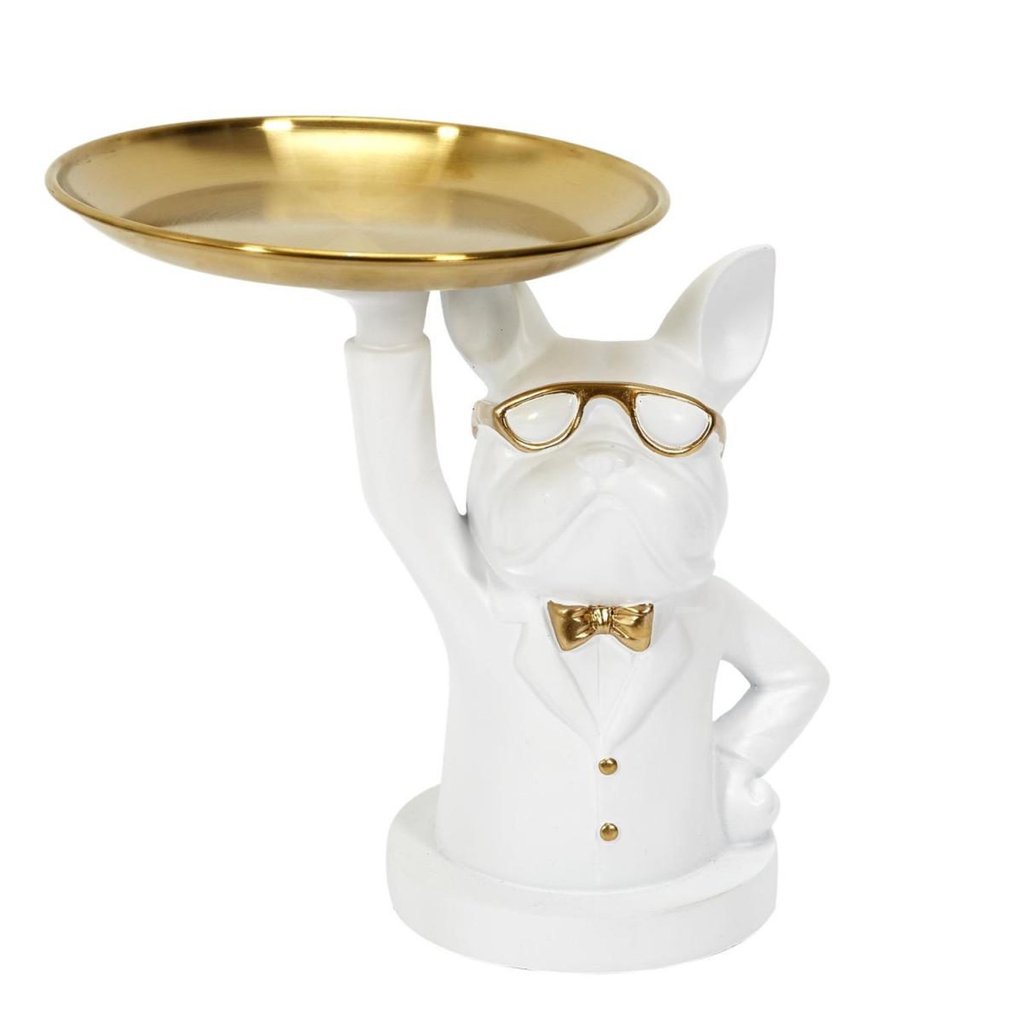 Voir la diapositive 2 : The Home Deco Factory Statuette & vide-poche  bulldog ii  21cm blanc