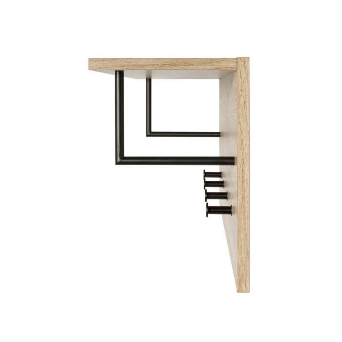 Paris Prix Patère Murale & Étagère  Miranda  80cm Chêne & Noir