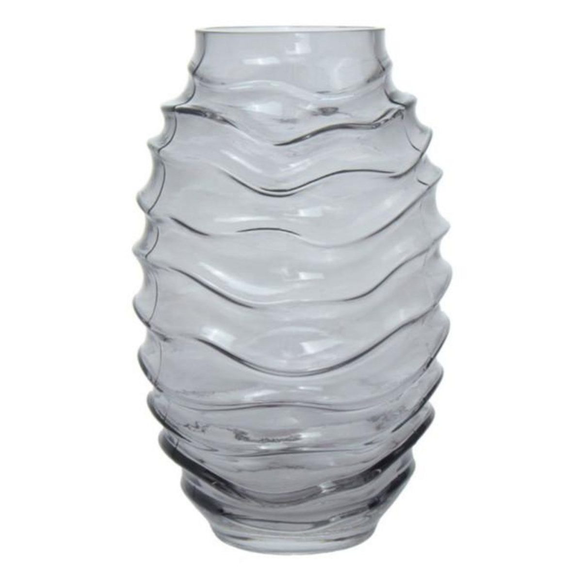 Paris Prix Vase Déco en Verre Soufflé  Typo  25cm Gris