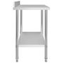 Voir la diapositive 4 : VIDAXL Table de travail de cuisine avec dosseret 120x60x93 cm Inox