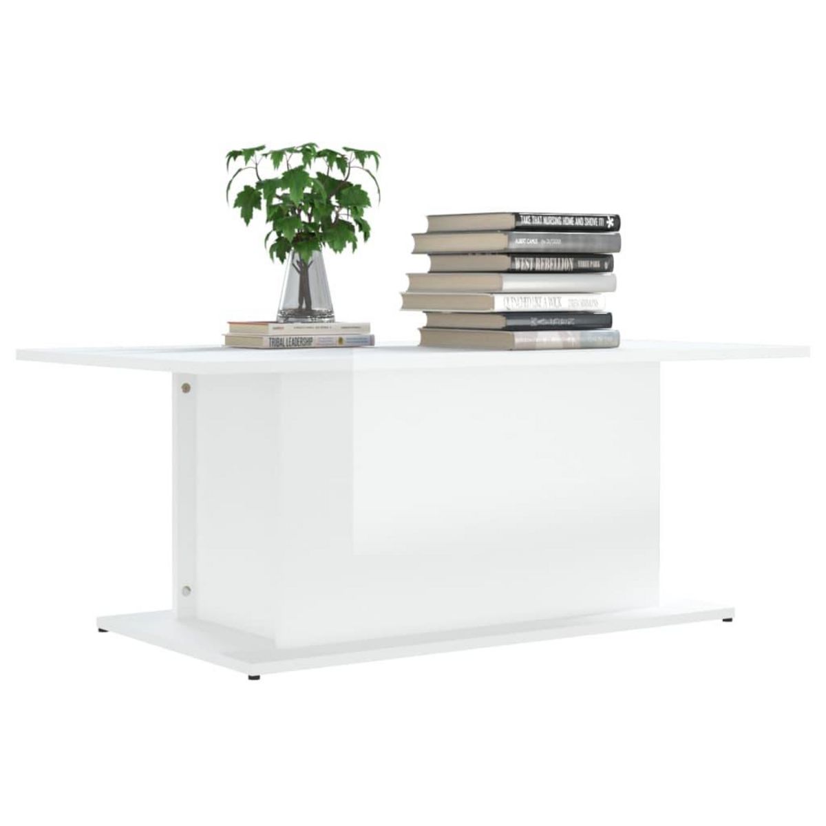 VIDAXL Table basse blanc brillant 102x55,5x40 cm bois d'ingenierie