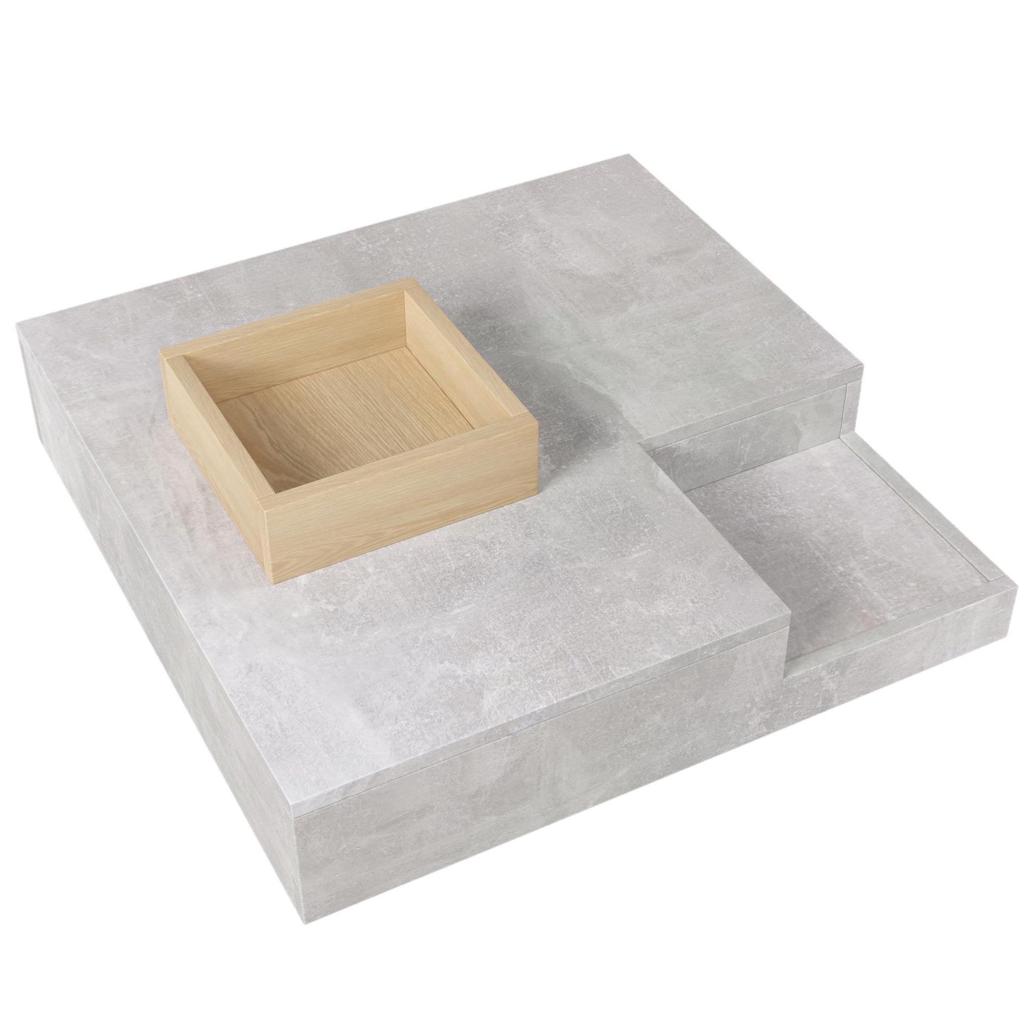 Voir la diapositive 1 : MERAX Table Basse 72 X 72 X 30cm Livré Avec 1 Boîte De Rangement Amovible