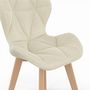 Voir la diapositive 6 : ID MARKET Lot de 4 chaises ROBINE en tissu beige pour salle à manger