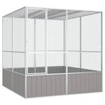 VIDAXL Cage a oiseaux Gris 213,5x217,5x211,5 cm Acier galvanise