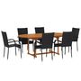 Voir la diapositive 2 : VIDAXL Ensemble a manger de jardin 7 pcs Resine tressee Noir