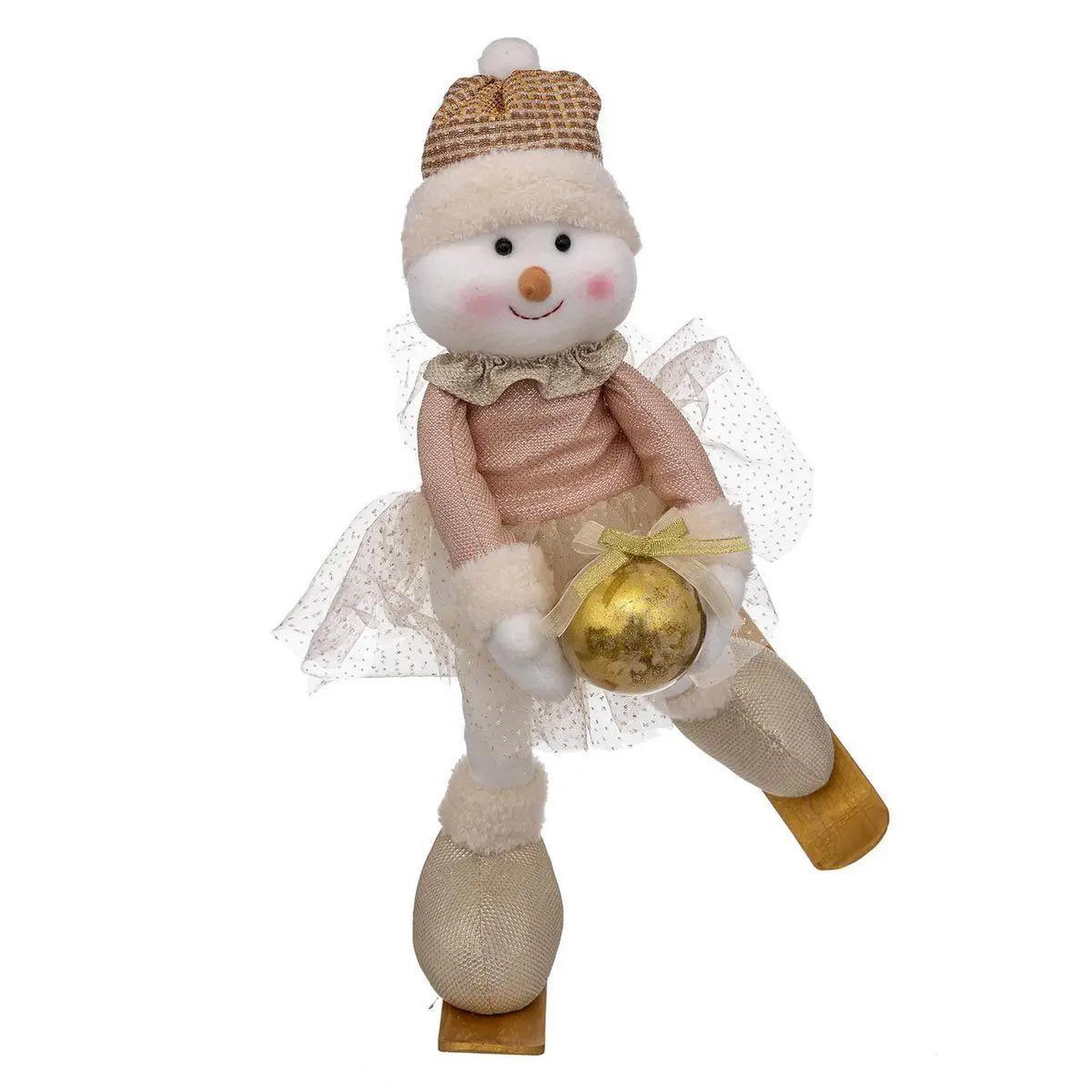 ATMOSPHERA Bonhomme de neige  tutu patins  40cm naturel