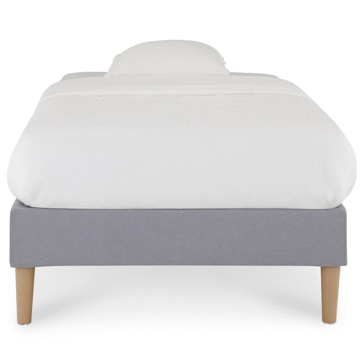 IDIMEX Sommier tapissier PAIMPOL 90 x 190 cm revêtement tissu