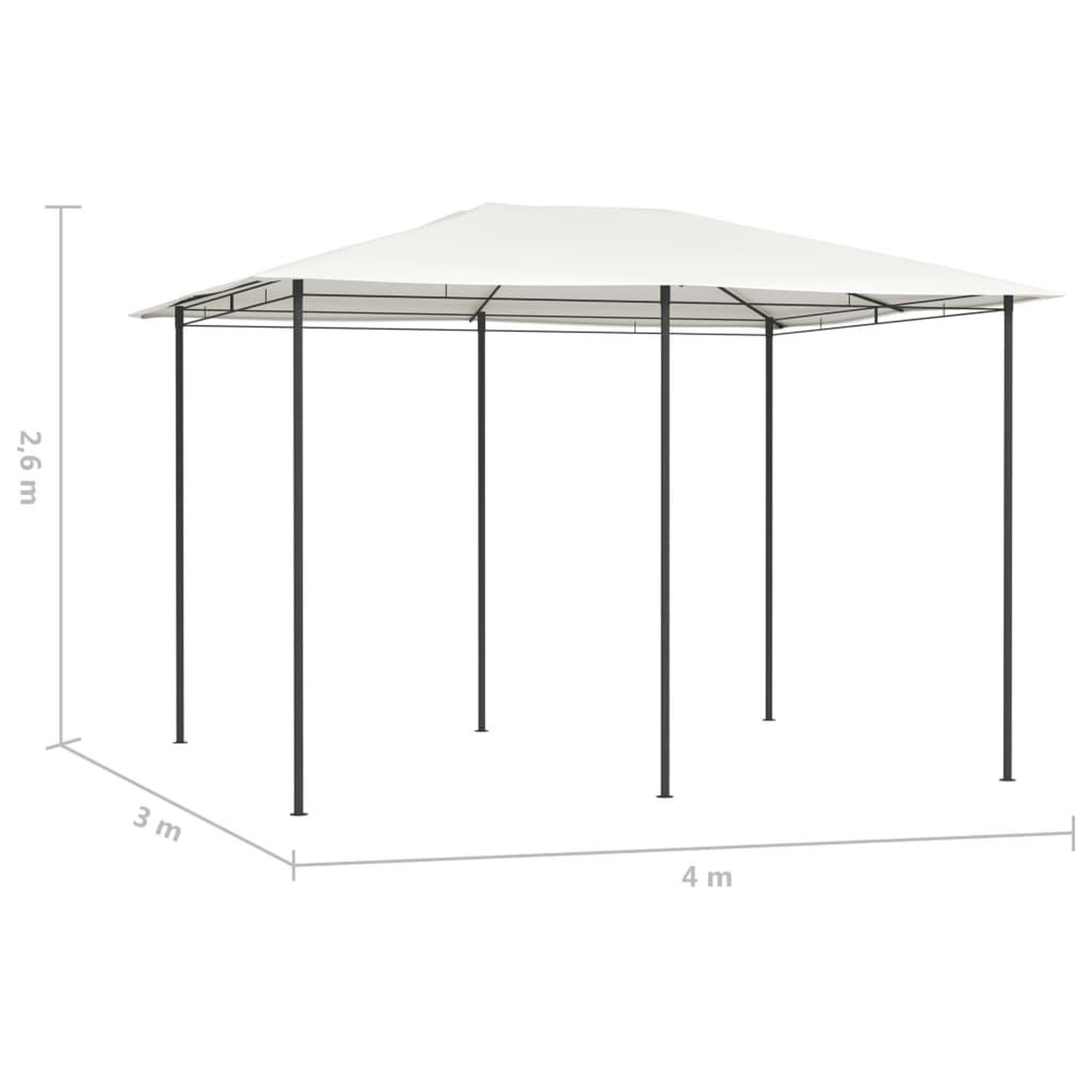 Voir la diapositive 4 : VIDAXL Belvedere 3x4x2,6 m Creme 160 g/m^2