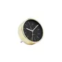 Karlsson Horloge réveil design en métal Minimal - H. 10 cm - Noir et doré