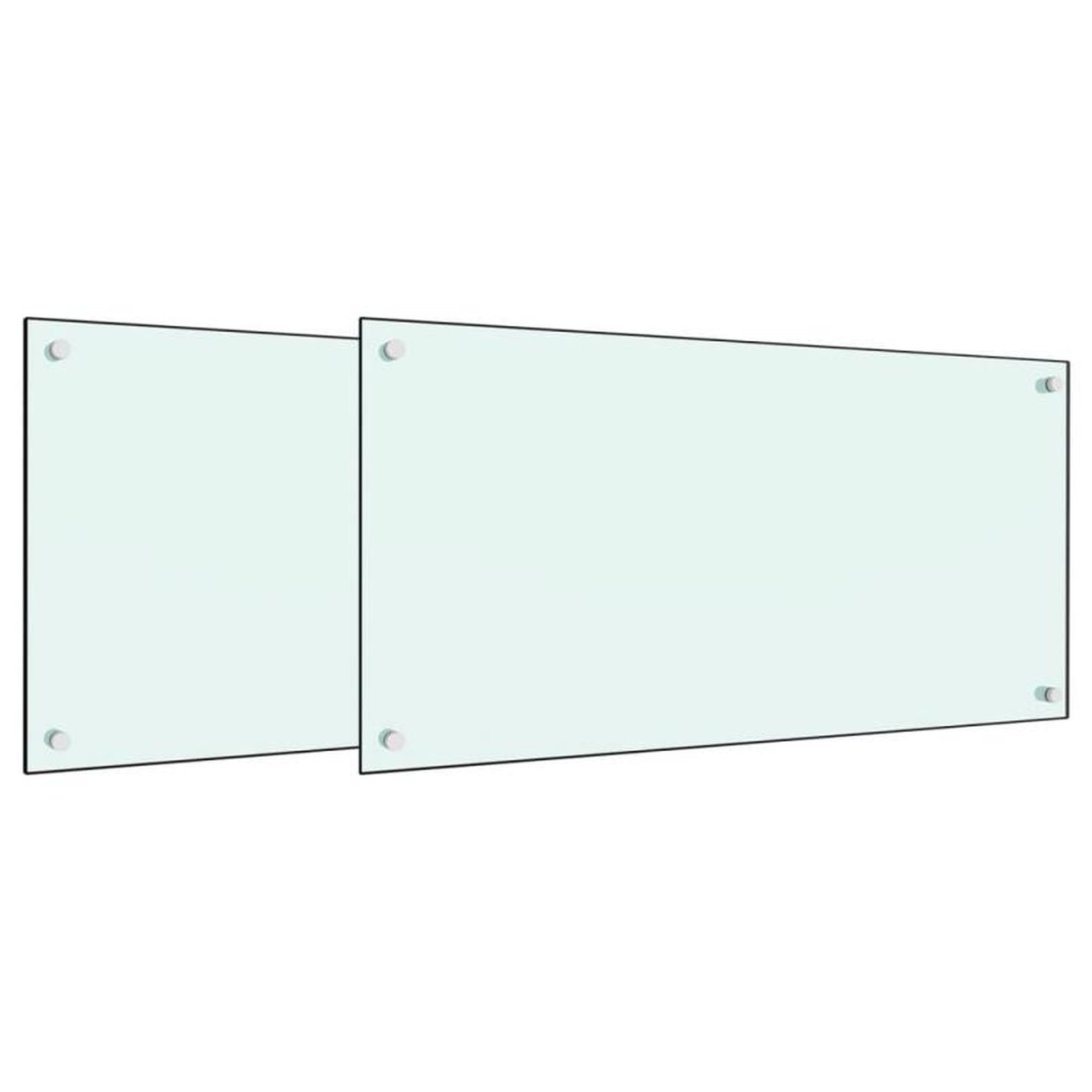 Voir la diapositive 2 : VIDAXL Dosserets de cuisine 2 pcs blanc 80x50 cm verre trempé