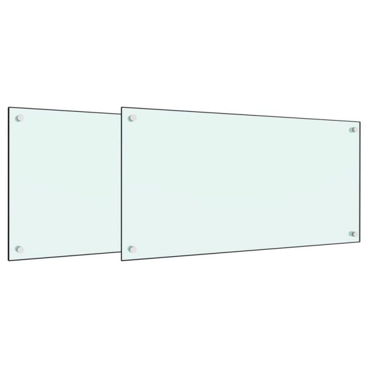 VIDAXL Dosserets de cuisine 2 pcs blanc 80x50 cm verre trempé