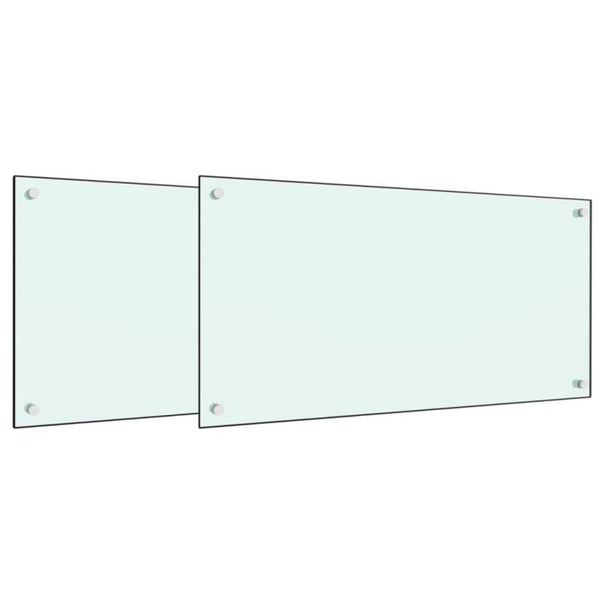 VIDAXL Dosserets de cuisine 2 pcs blanc 80x50 cm verre trempé