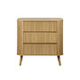 Voir la diapositive 4 : SWEEEK Commode 3 tiroirs. décor strié naturel. L 80x P 45  H 80cm