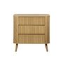 Voir la diapositive 4 : SWEEEK Commode 3 tiroirs. décor strié naturel. L 80x P 45  H 80cm