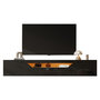 Voir la diapositive 1 : MERAX Meuble tv naturel+noir 180cm led panneau de particules
