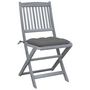 Voir la diapositive 2 : VIDAXL Chaises pliables d'exterieur lot de 4 et coussins Bois d'acacia