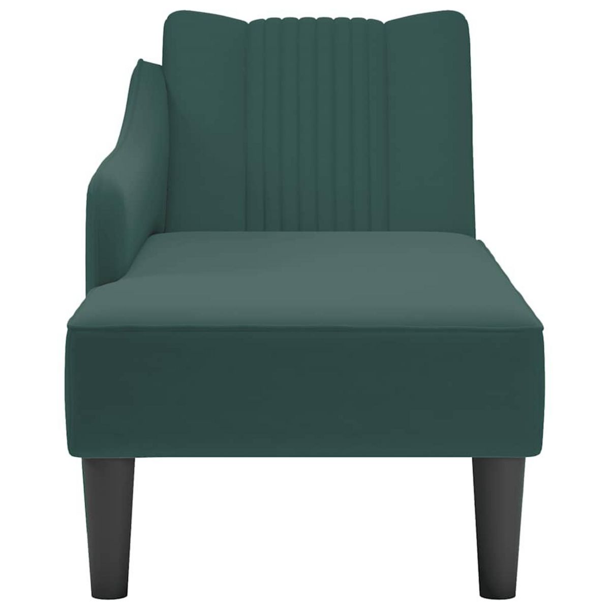 VIDAXL Fauteuil long avec accoudoir droit vert fonce velours