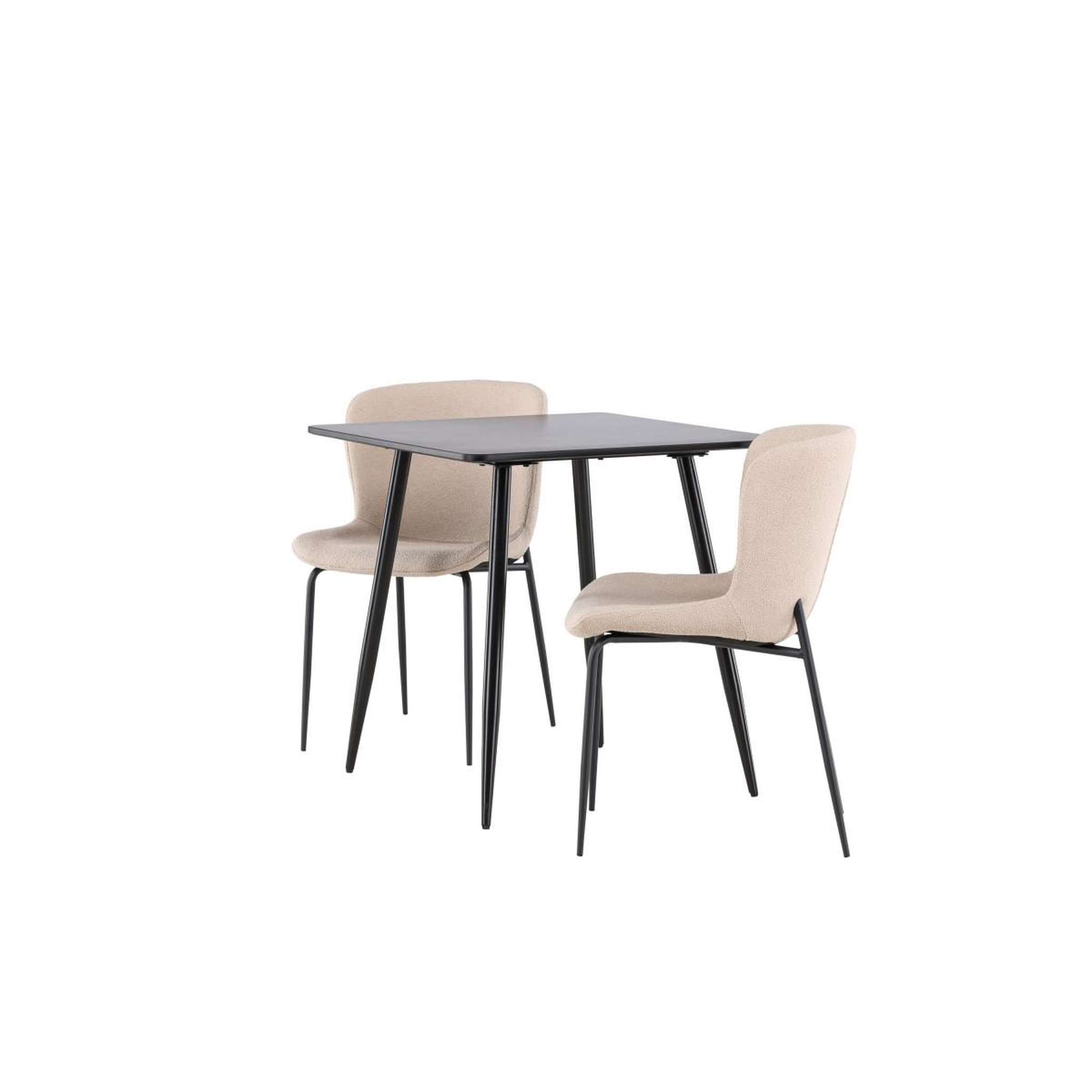 Voir la diapositive 6 : Paris Prix Ensemble table à manger & 2 chaises  polar & modesto  75cm noir & beige