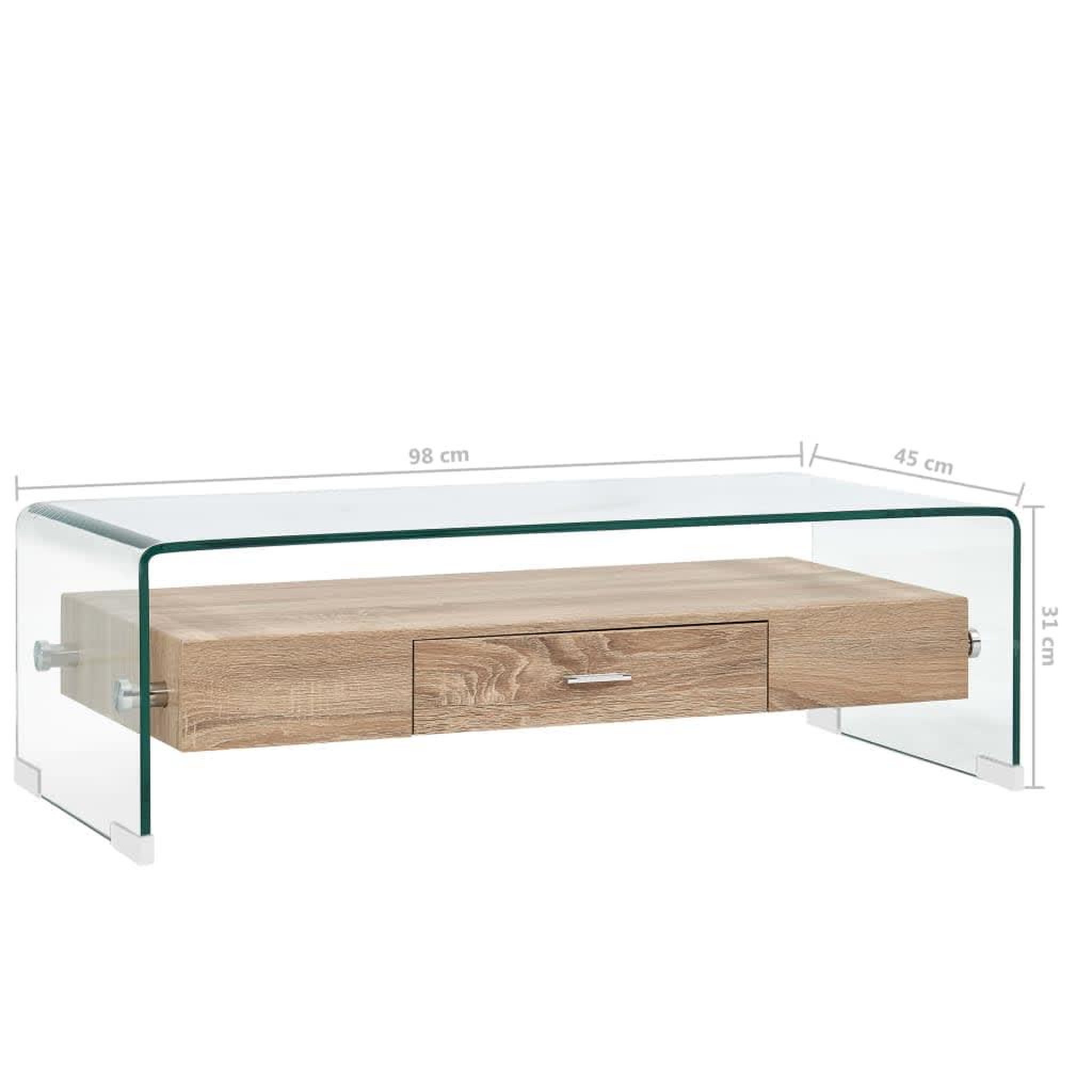 Voir la diapositive 6 : VIDAXL Table basse clair 98x45x31 cm verre trempe