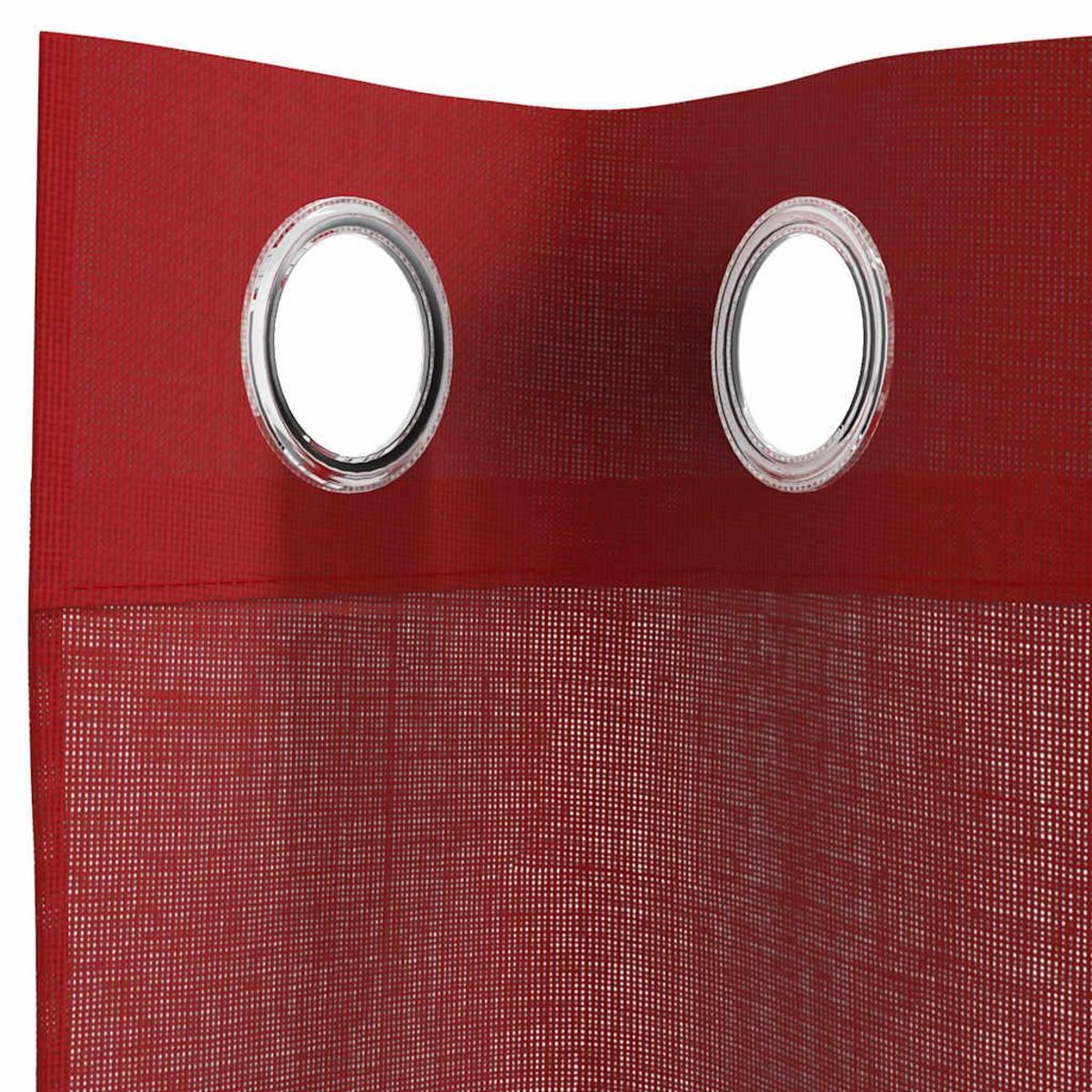VIDAXL Rideaux en voile avec œillets 2 pcs rouge bordeaux