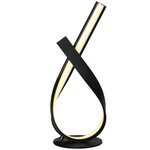 HOMCOM Lampe à poser design contemporain - lampe de table design spirale - dim. 21L x 15l x 43H cm - alu. noir LED blanc chaud