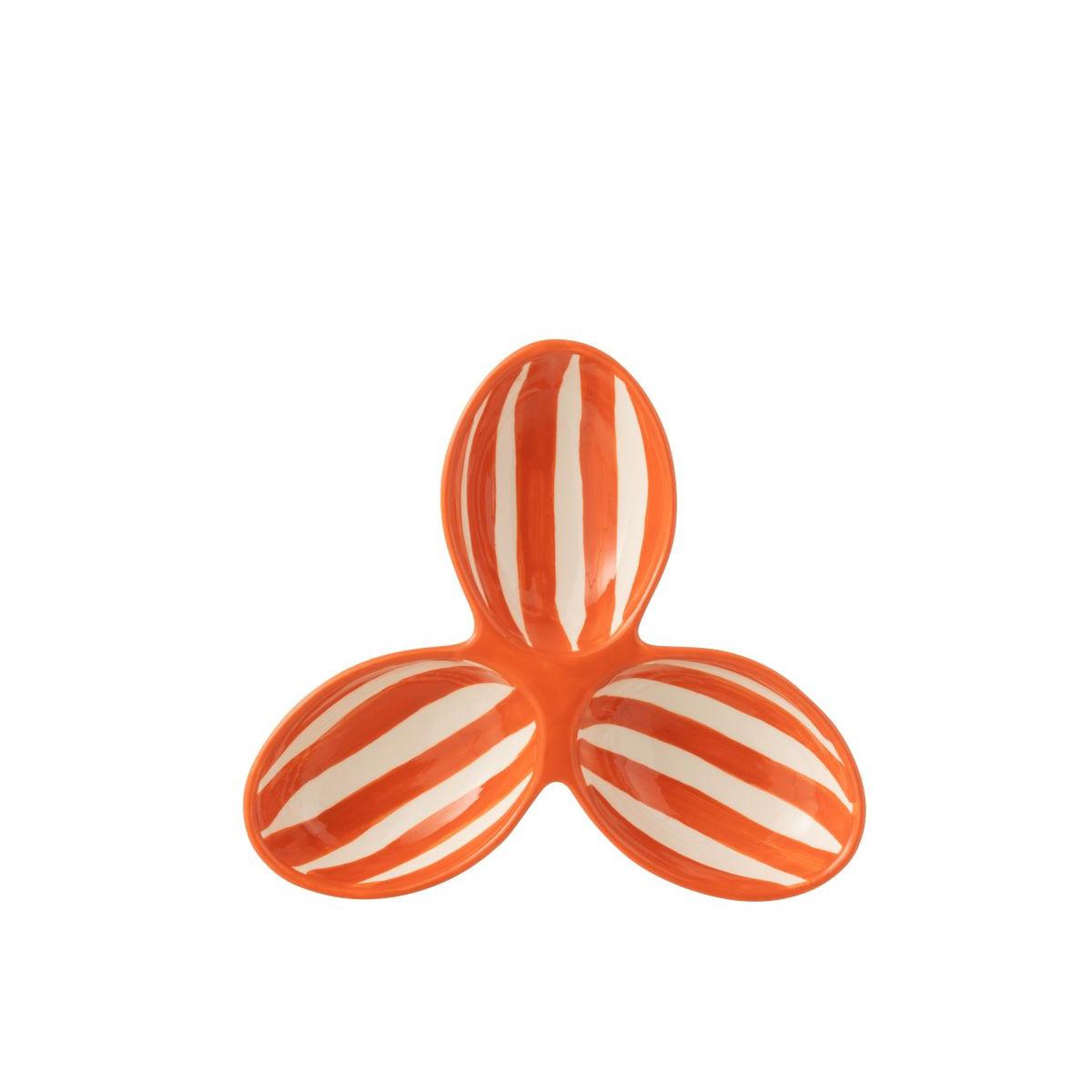 Voir la diapositive 2 : J-LINE Service apéritif en céramique  granada rayure  24cm orange