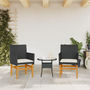 Voir la diapositive 3 : VIDAXL Chaises de jardin coussins lot de 2 noir resine tressee et bois